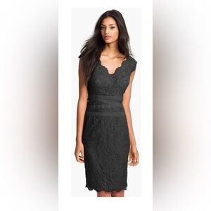Tadashi Shoji Black Lace Midi Dress